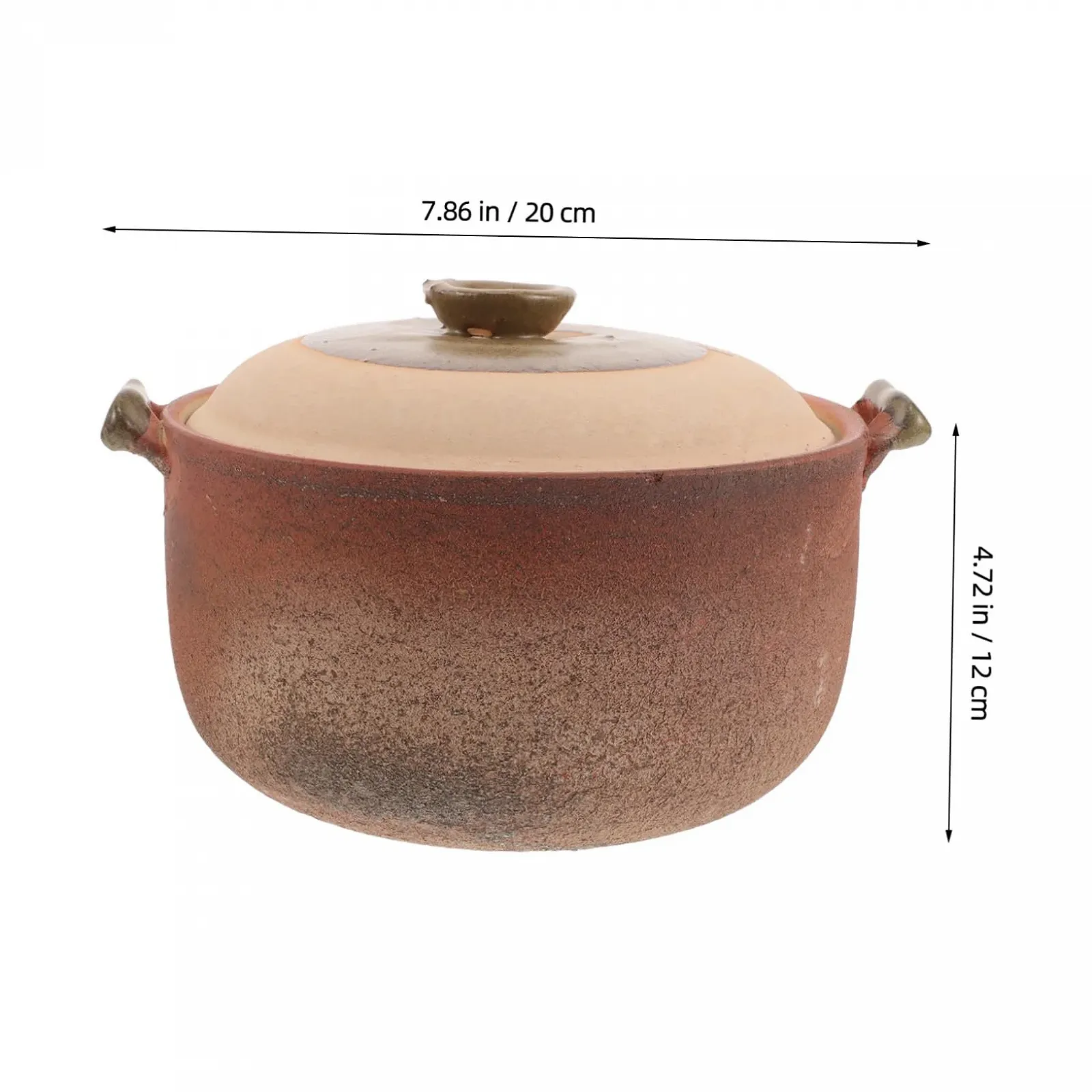 Горщик для приготування Sosoport Глиняний Теракотовий з ручкою, фото №2