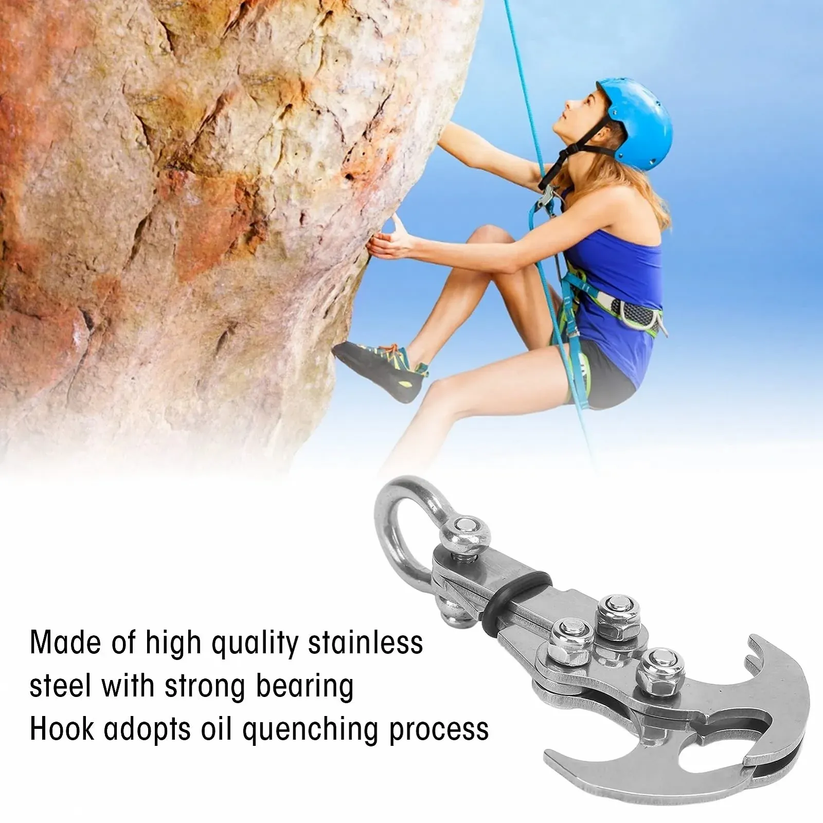 Крюк альпинистский Dilwe Многофункциональный из нержавеющей стали, фото №3