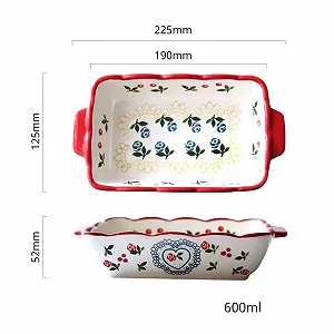 Форма для запекания 600 мл керамическая порцеляновая с двумя ручками synthetic.ua - Фото 1