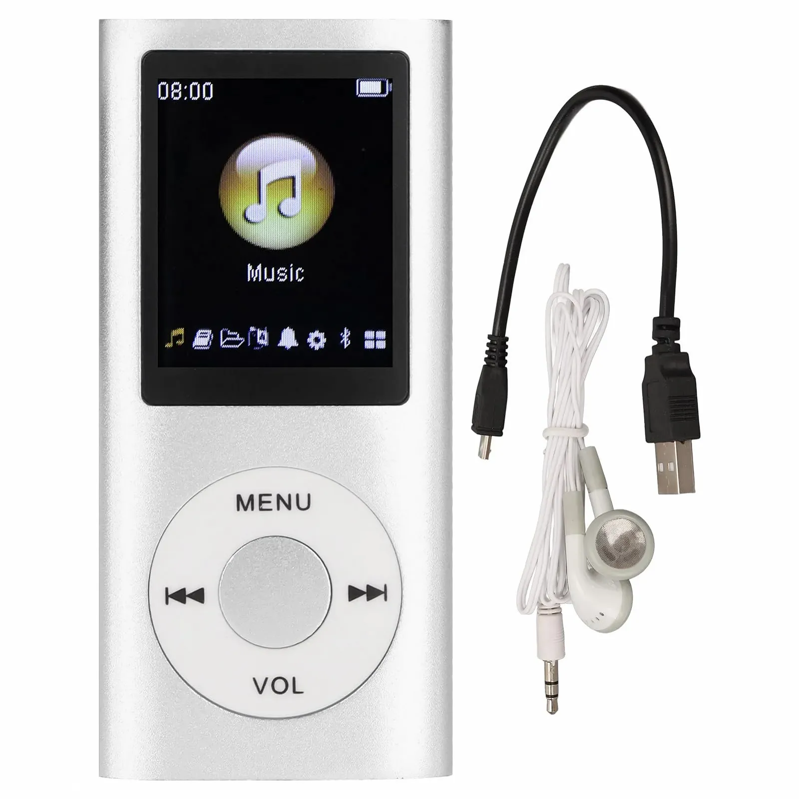 MP3 плеєр Stylish Multifunctional з навушниками Silver, фото №1