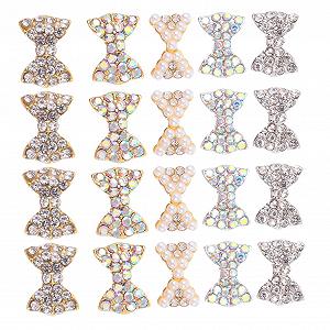 Украшения для ногтей MERRYHAPY, 150 шт. Бриллианты, бантики, блестки, бусины, подвески со стразами, металлические украшения - Фото 1