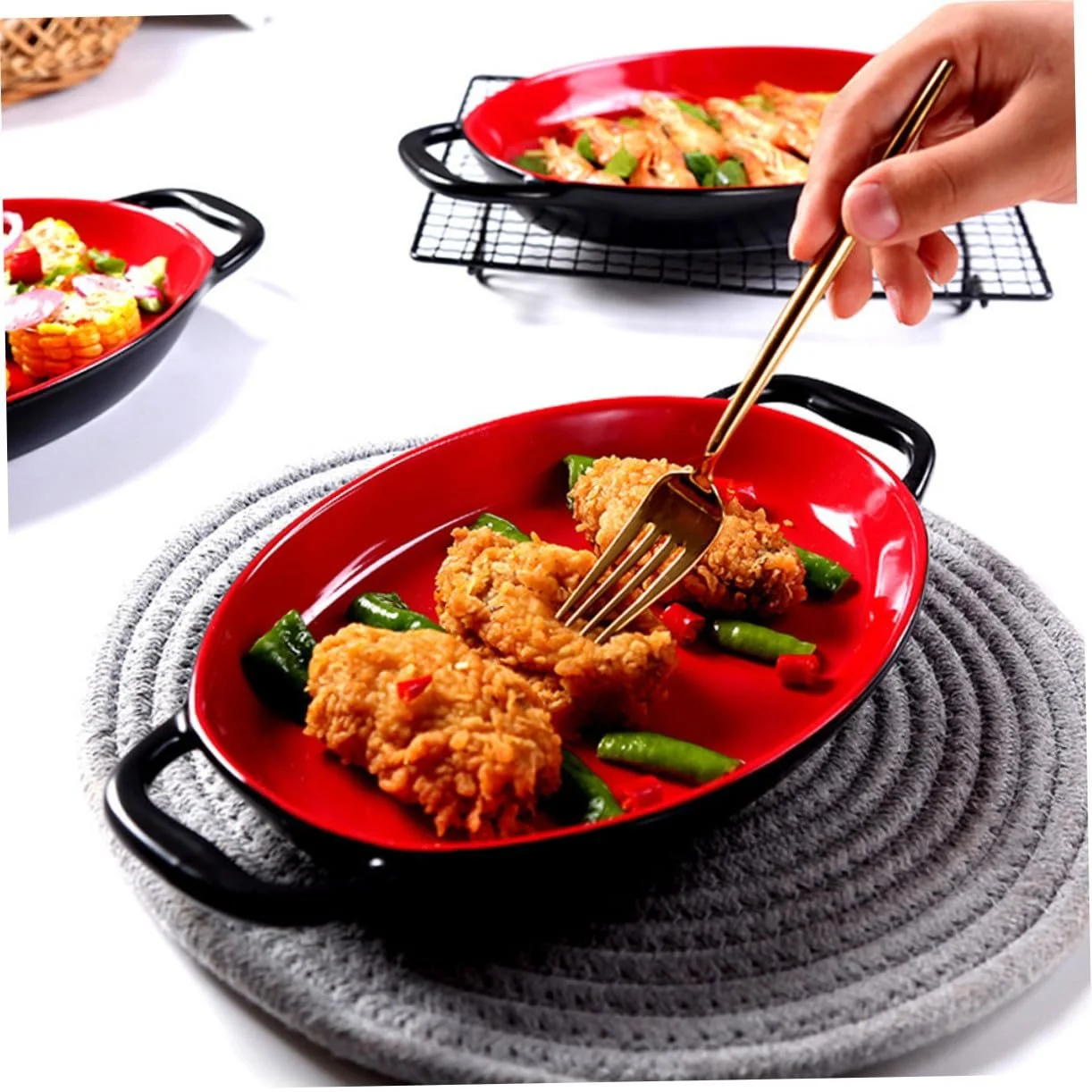 Форма для запікання керамічна VALICLUD з двома ручками, термостійка, фото №3