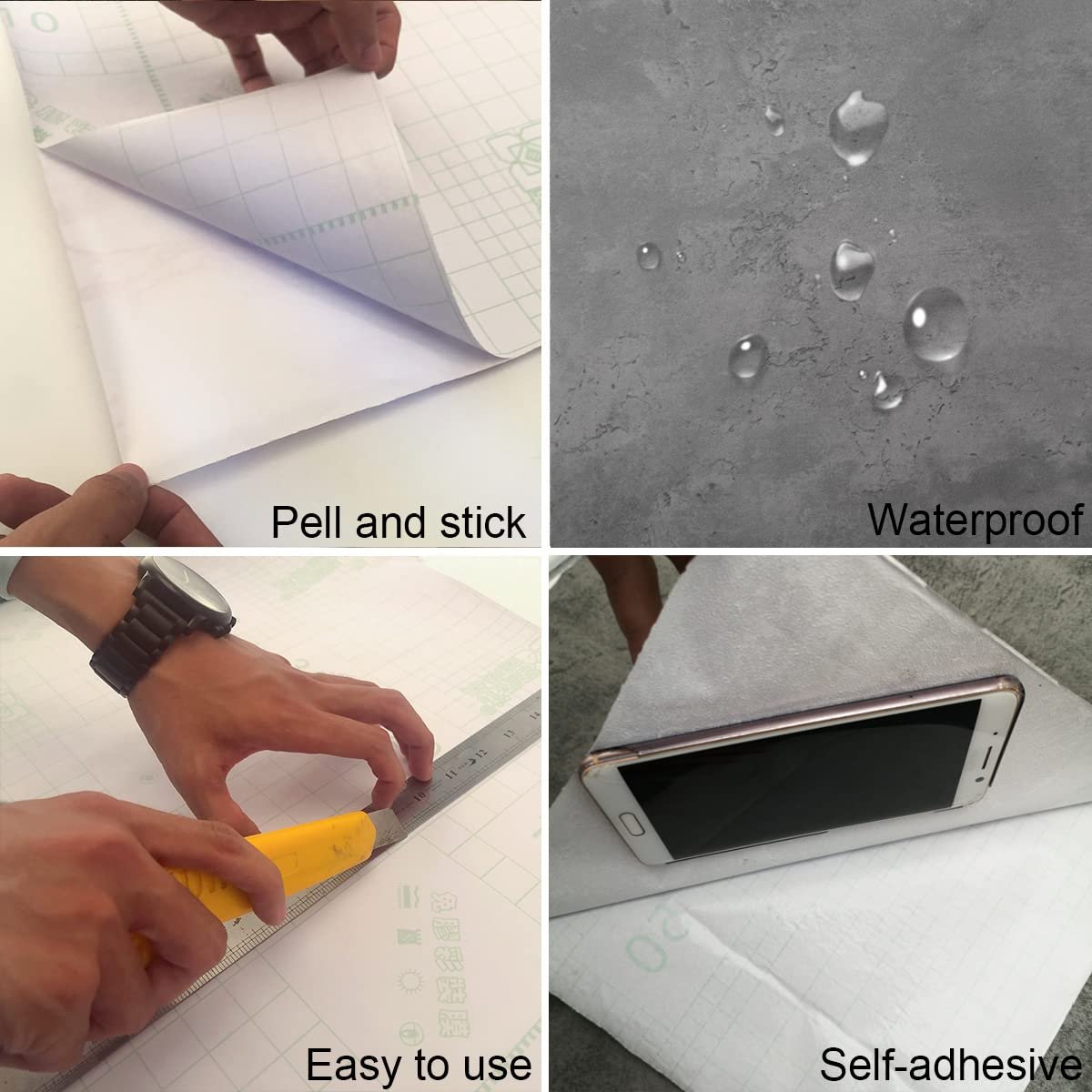 Самоклеящиеся обои TOTIO Бетон Цемент 80 см x 4 м Матовые Темно-серый, фото №6 Самоклеящиеся обои TOTIO Бетон Цемент 80 см x 4 м Матовые Темно-серый, фото №6