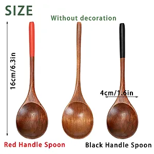 Набір з 3 азіатських японських дерев'яних ложок для супу, дерев'яна synthetic.ua - Фото 1