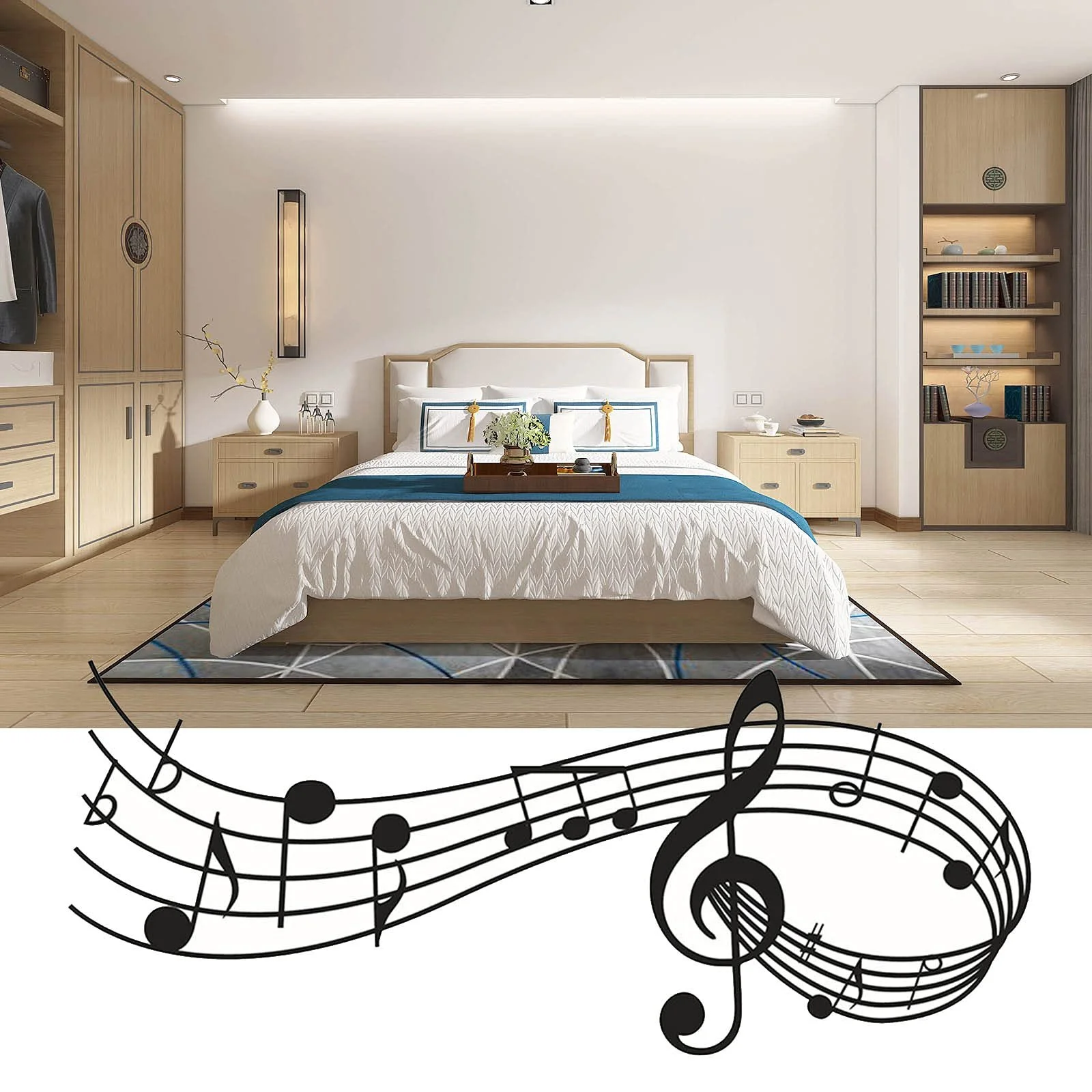 Наклейка на стіну Музичні ноти DIY 2 шт. Чорний, фото №5