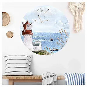 Наклейка на стіну Grandora Lighthouse Seagulls & Boats DL578 M 60 см - Фото 1