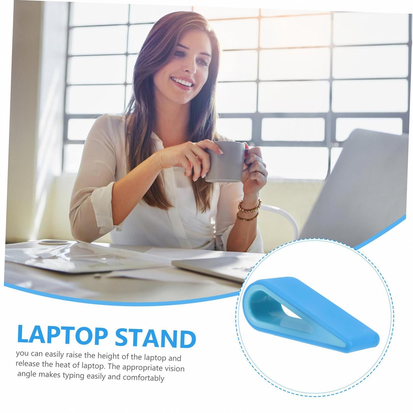 Подставка для ноутбука Sewroro, регулируемая, мини, 2 шт., устойчивая к царапинам, эргономичная, для лучшего охлаждения, портативная, синяя, фото №7