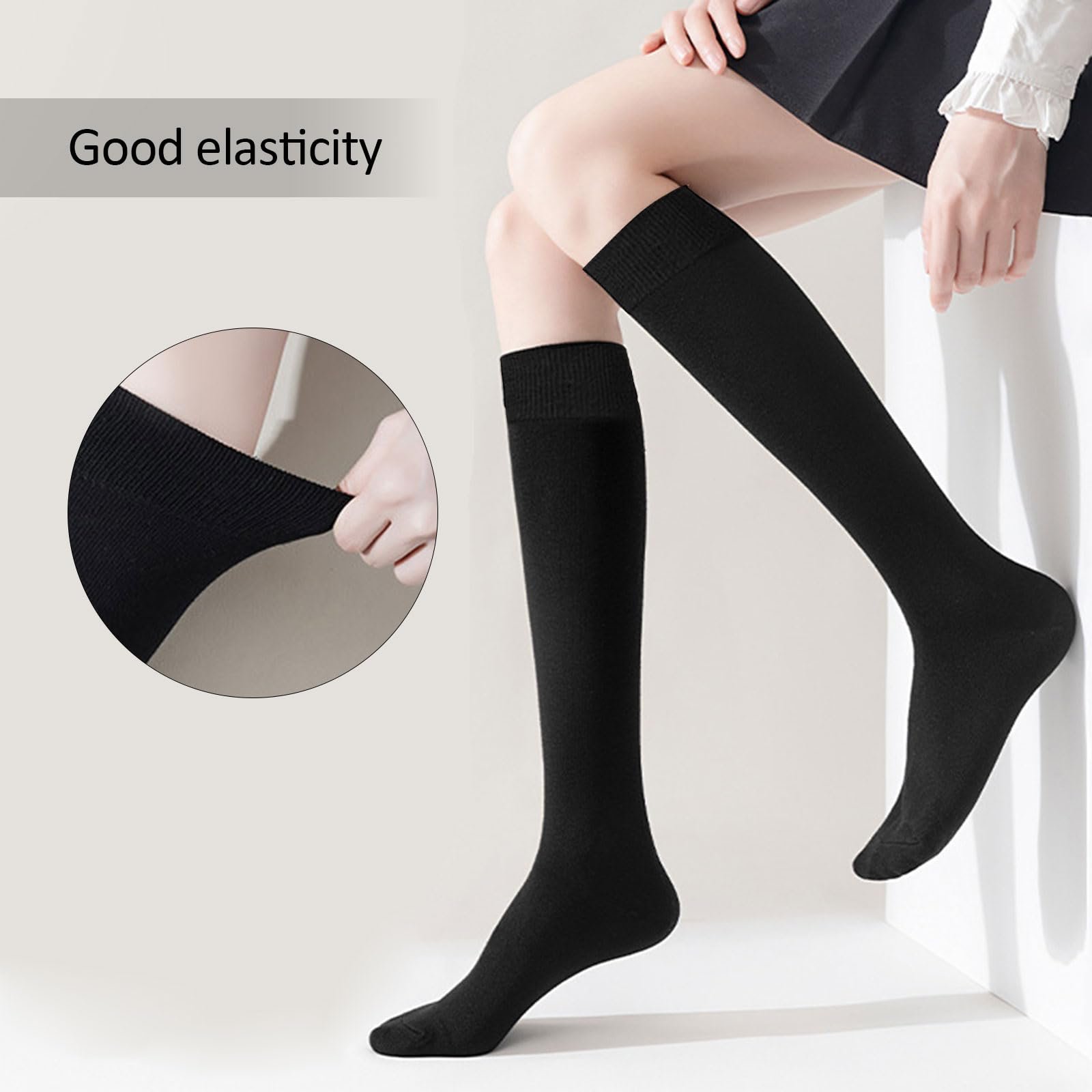 4 пары женских гольфов Черный, Белый, фото №2