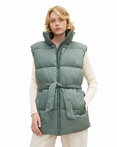 Жилетка belted puffer vest 1033562-19643 Tom Tailor Блакитний S - Фото 1