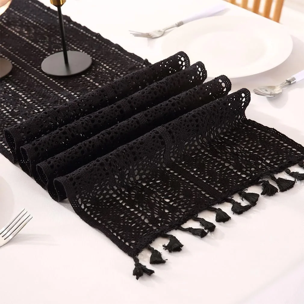 Ранер для столу Macrame Crochet Lace з китицями Прямокутний, фото №3 Ранер для столу Macrame Crochet Lace з китицями Прямокутний, фото №3