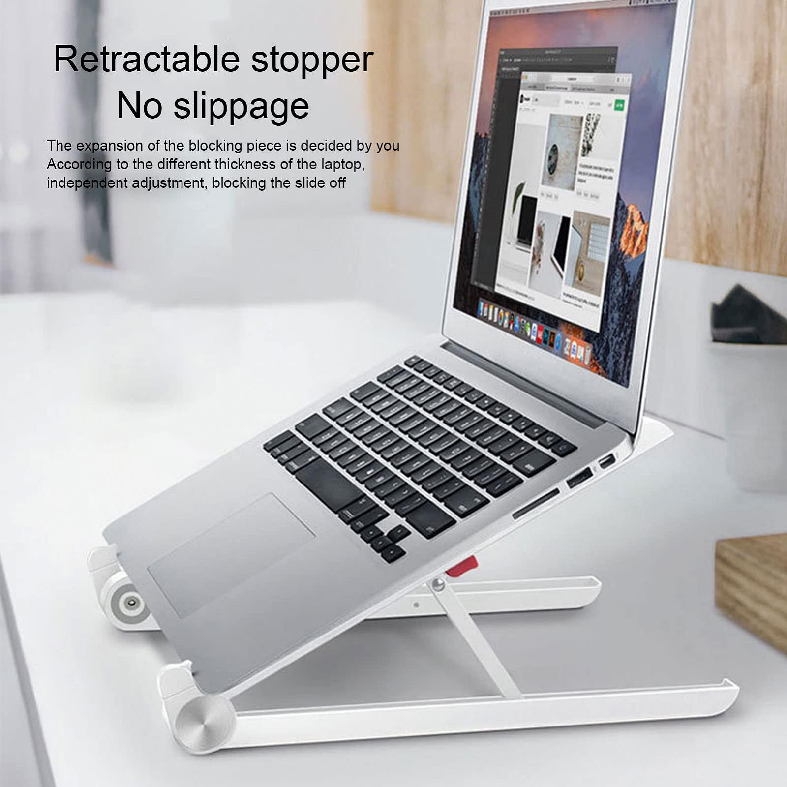 Подставка для ноутбука Asixxsix эргономичная, складная, регулируемая, вентилируемая, охлаждающая, для ноутбуков до 17 дюймов, наклон 30 градусов, фото №2