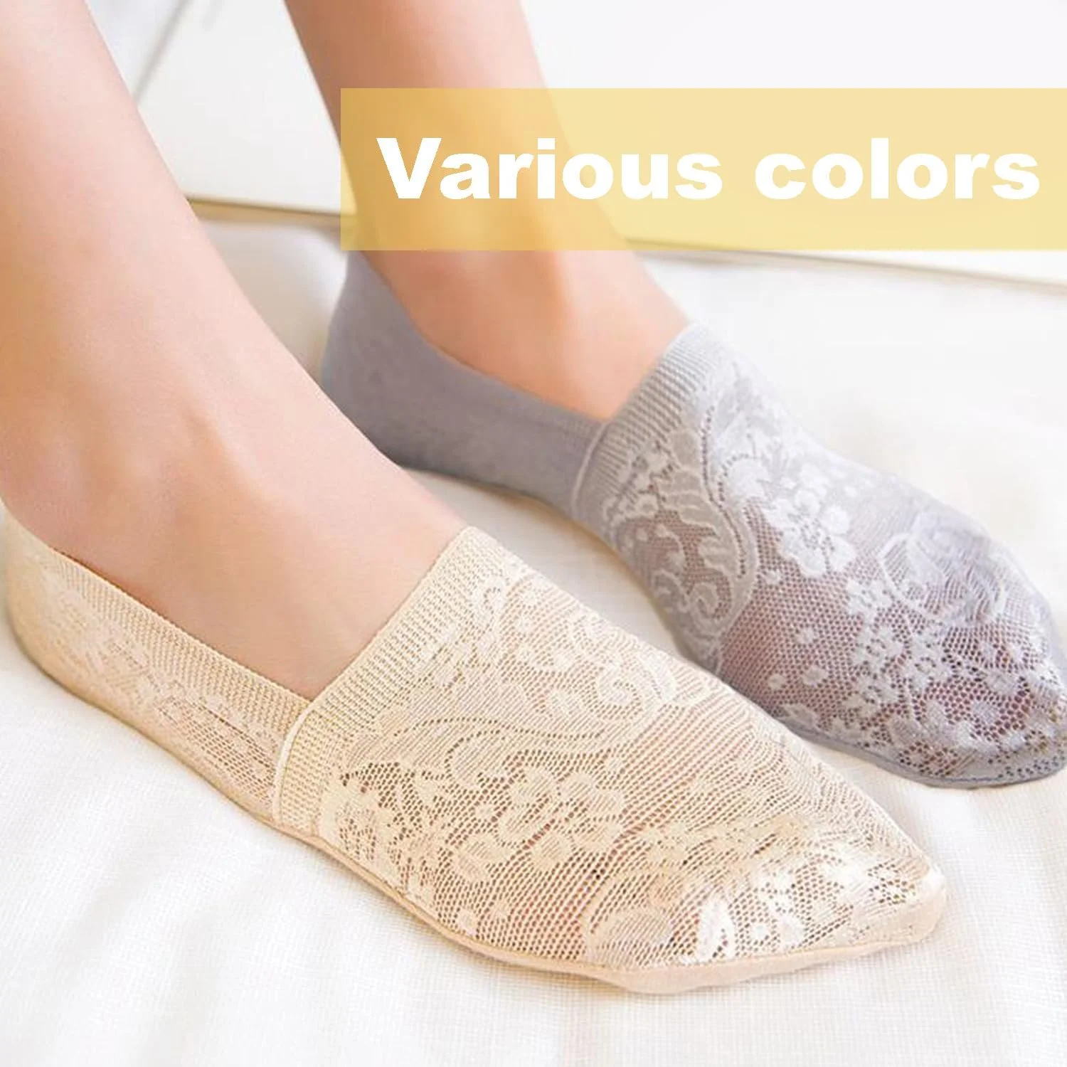 Шкарпетки-слідки Жіночі Мереживні Невидимі, 5 пар, фото №4 Шкарпетки-слідки Жіночі Мереживні Невидимі, 5 пар, фото №4