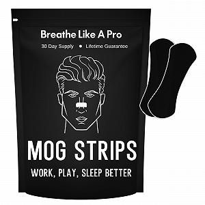 Смужки від хропіння Mog, 30 шт, для носа, екстра сильні, від головного болю, покращують дихання, чорні - Фото 1
