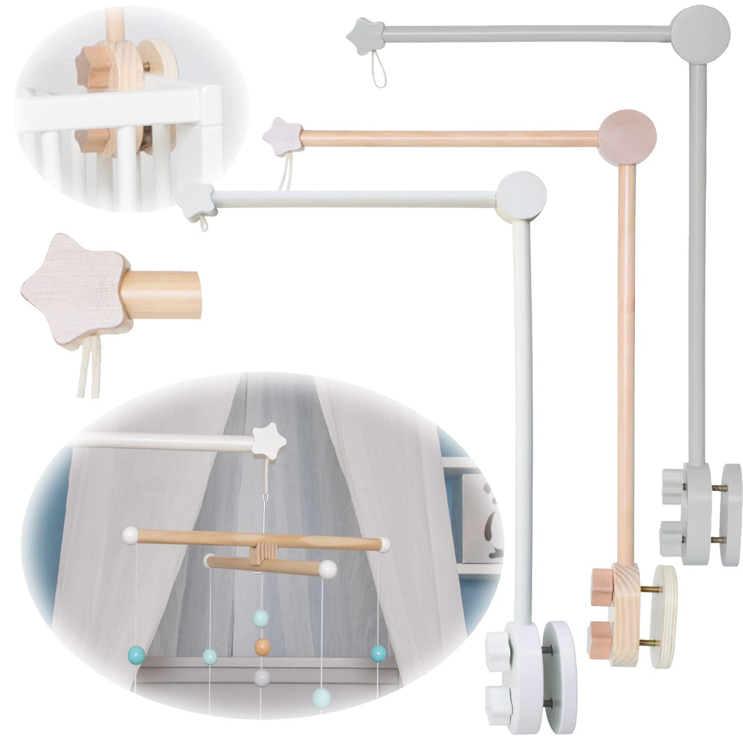 Карусель на ліжечко Дерев'яний LS-LebenStil Mobile Arm 32 x 60 см Коричневий, фото №1 Карусель на ліжечко Дерев'яний LS-LebenStil Mobile Arm 32 x 60 см Коричневий, фото №1