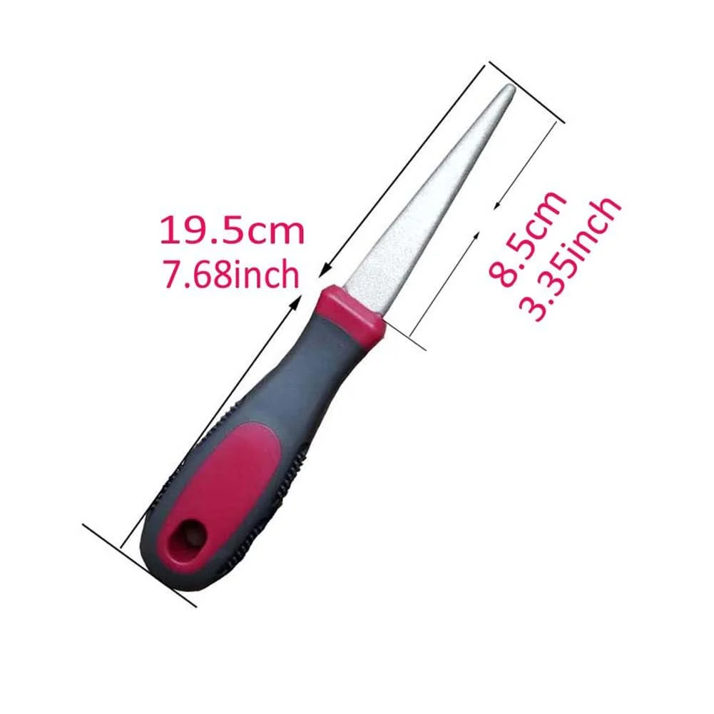 Надфіль для заточування алмазний Двосторонній плоский вигнутий з нековзною ручкою, фото №5