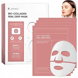 Маска для обличчя Organic Collagen Real Deep, 4 шт., нічна колагенова маска, проти зморшок - Фото 1