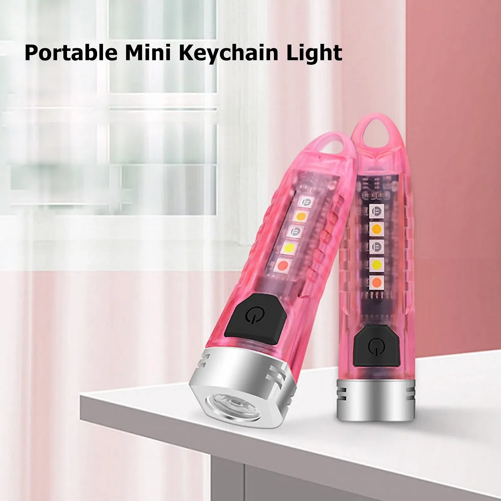 Фонарик карманный Mini LED Аккумуляторный 400 лм Розовый прозрачный, фото №3 Фонарик карманный Mini LED Аккумуляторный 400 лм Розовый прозрачный, фото №3