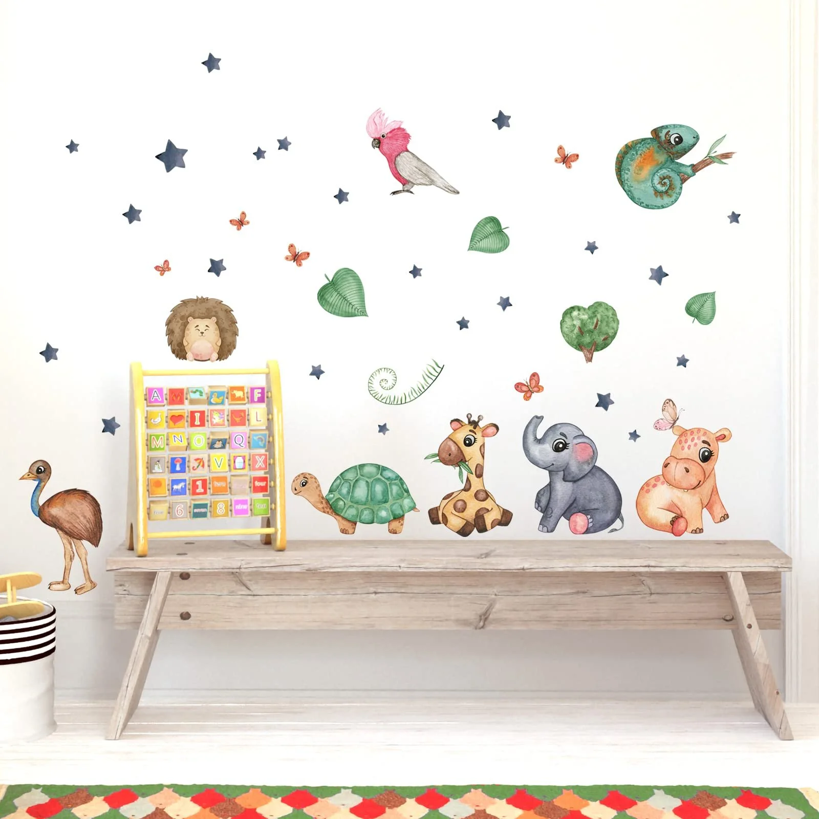 Наклейка на стіну WandSticker4U Дитячі тварини Сафарі 78 x 57 см, фото №6 Наклейка на стіну WandSticker4U Дитячі тварини Сафарі 78 x 57 см, фото №6