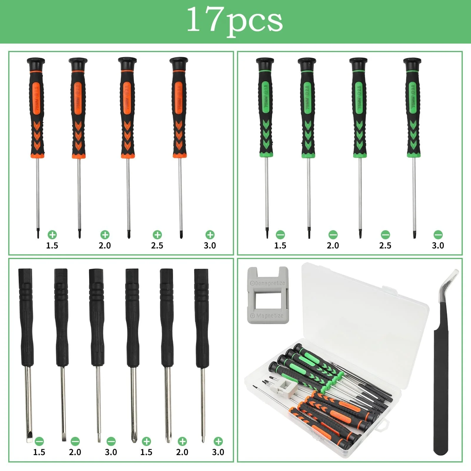 Набір прецизійних викруток 8 шт. для годинникарів та електроніки, фото №4