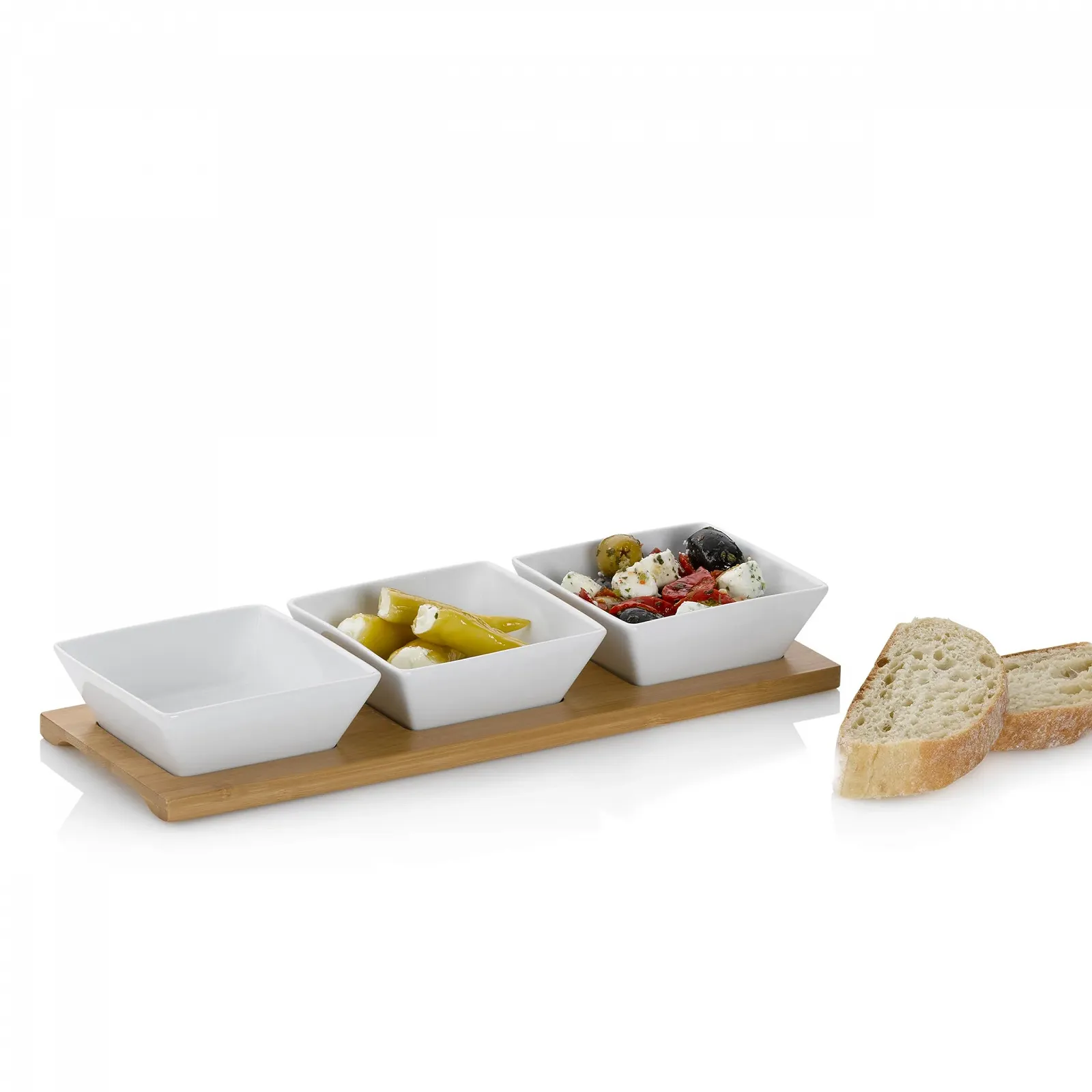 Набор мисок Фарфор Kela Philipa 4 шт. Прямоугольная 33 x 12 x 5 см Белый, фото №2