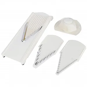 Багатофункціональна терка Aoresac V-подібний слайсер з лезом з нержавіючої сталі з захистом для рук, для овочів та фруктів - Фото 1