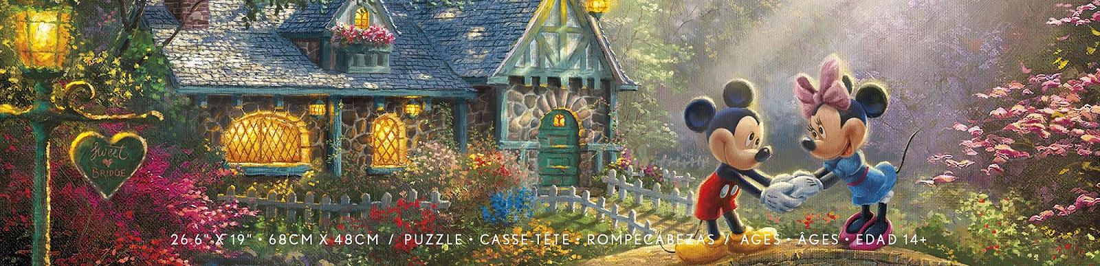 Пазл Ceaco Thomas Kinkade Disney Mickey & Minnie Sweetheart Bridge 1000 деталей, фото №9