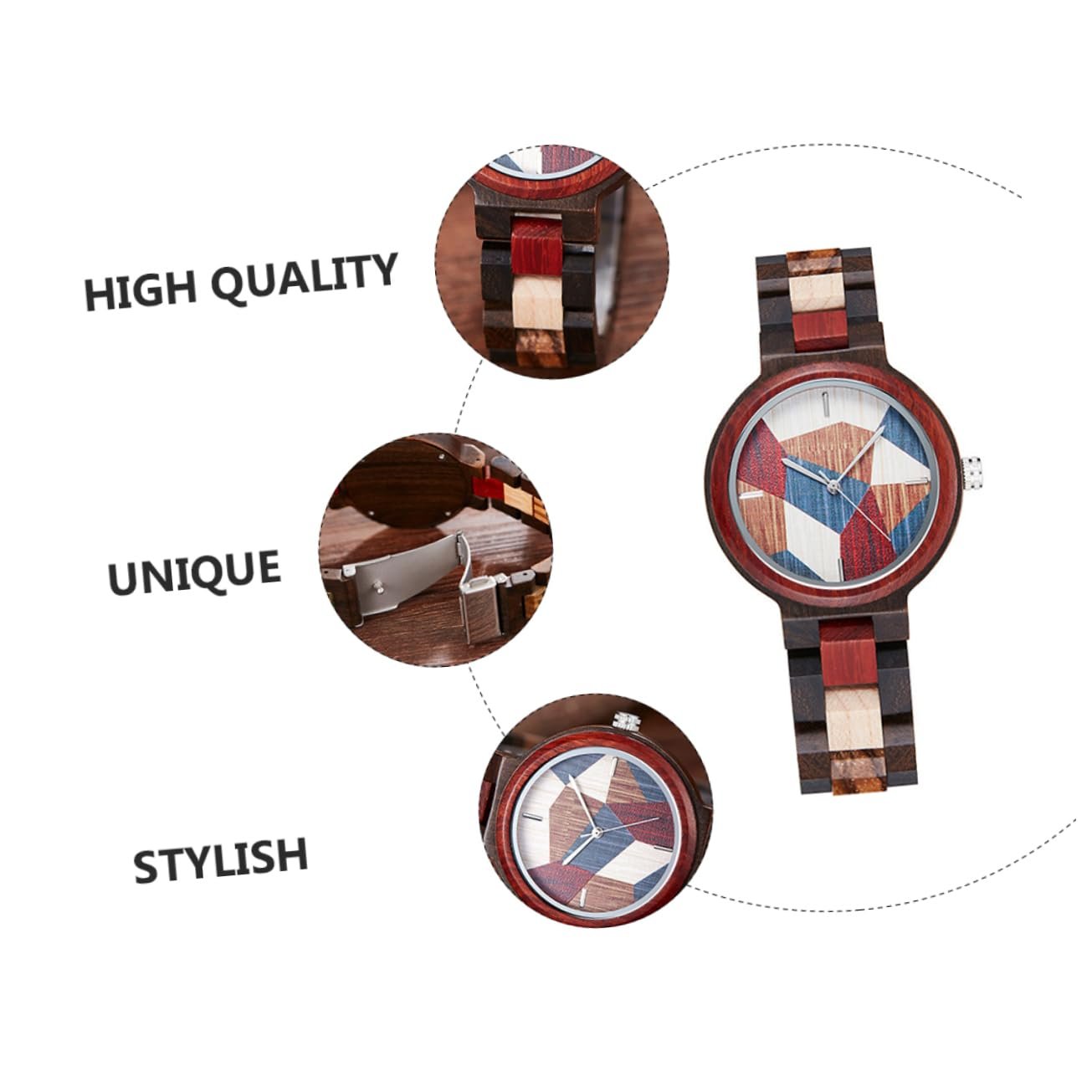 Кварцевые часы деревянные LIFKOME Стильный деревянный браслет, фото №3