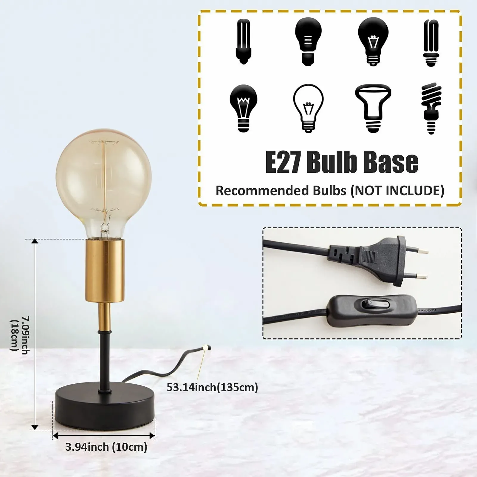 Настільна лампа Industrial E27 60 Вт, фото №5