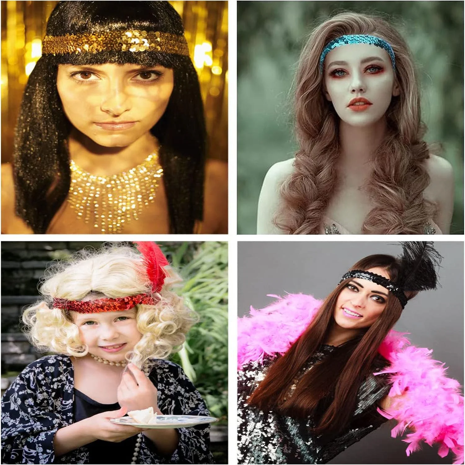 Набір пов'язок на голову з паєтками, фото №5 Набір пов'язок на голову з паєтками, фото №5