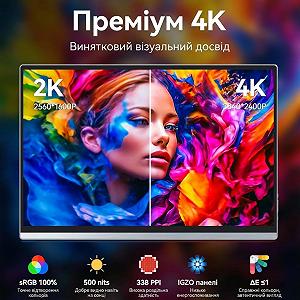 Монітор портативний 13.4" Intehill U13ZA 4K IPS 60 Гц synthetic.ua - Фото 1