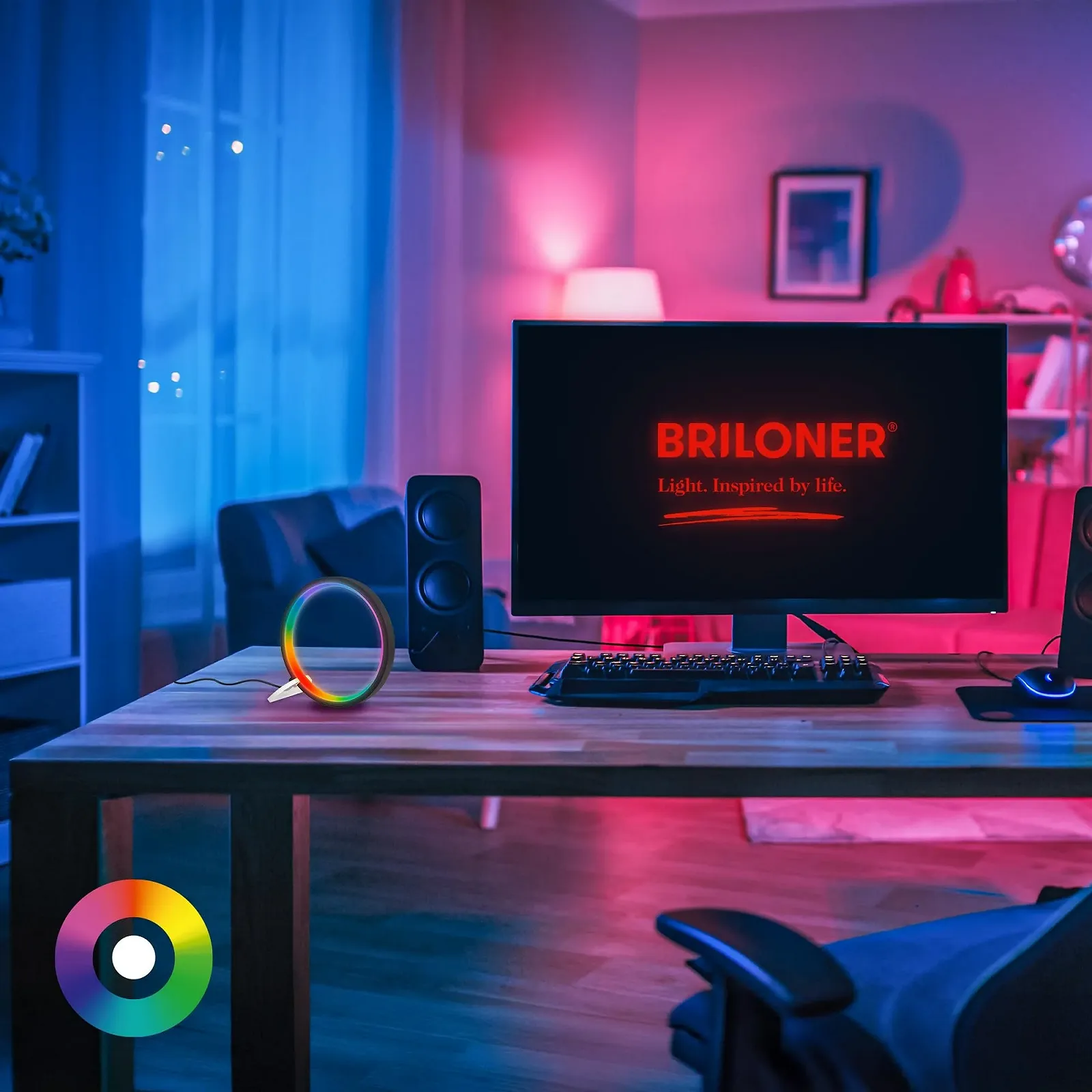 Настольная лампа LED BRILONER RGBIC Music Sensor Timer 20 x 20 см Black, фото №3