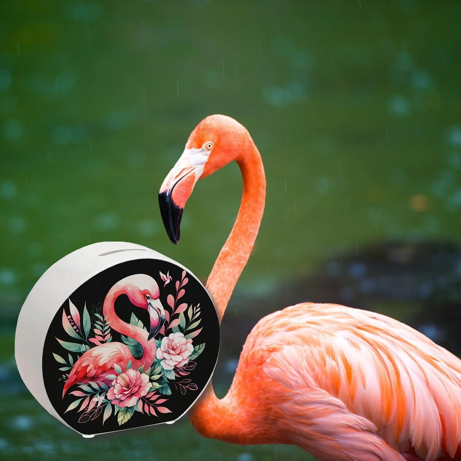 Скарбничка Pink Flamingo Птах керамічна, фото №6