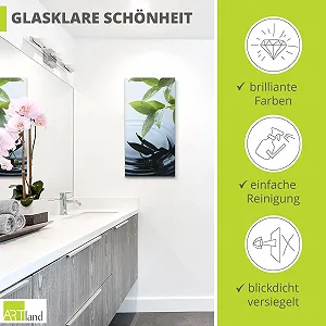 Картина на склі ARTland T5VV Nature Lake Plants Water Tree Leaves Water Drops 30 x 60 см Портретний формат synthetic.ua - Фото 1