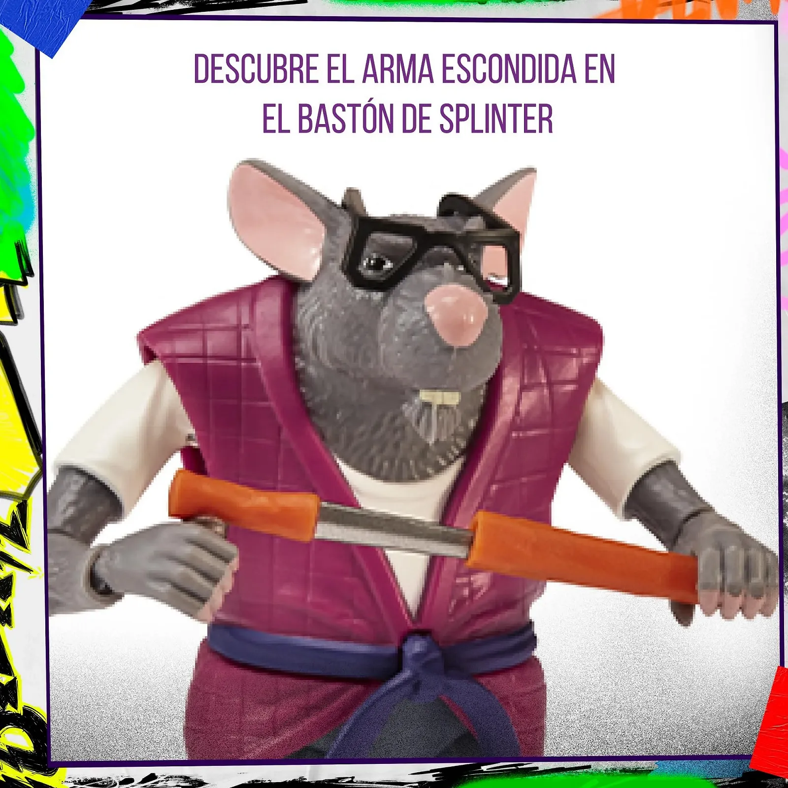 Игровая фигурка Giochi Preziosi Ninja Turtles Mutant Mayhem Splinter 12 см, фото №5