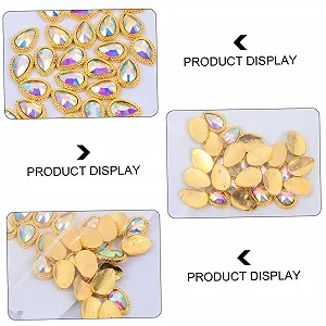 Стрази для нігтів Каплевидної форми WOONEKY, 60 шт, кристали з пласкою задньою стінкою synthetic.ua - Фото 1
