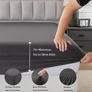 Простыня на резинке Nesture Winter Thermal Fleece 140 x 200 см, антрацит synthetic.ua - Фото 1