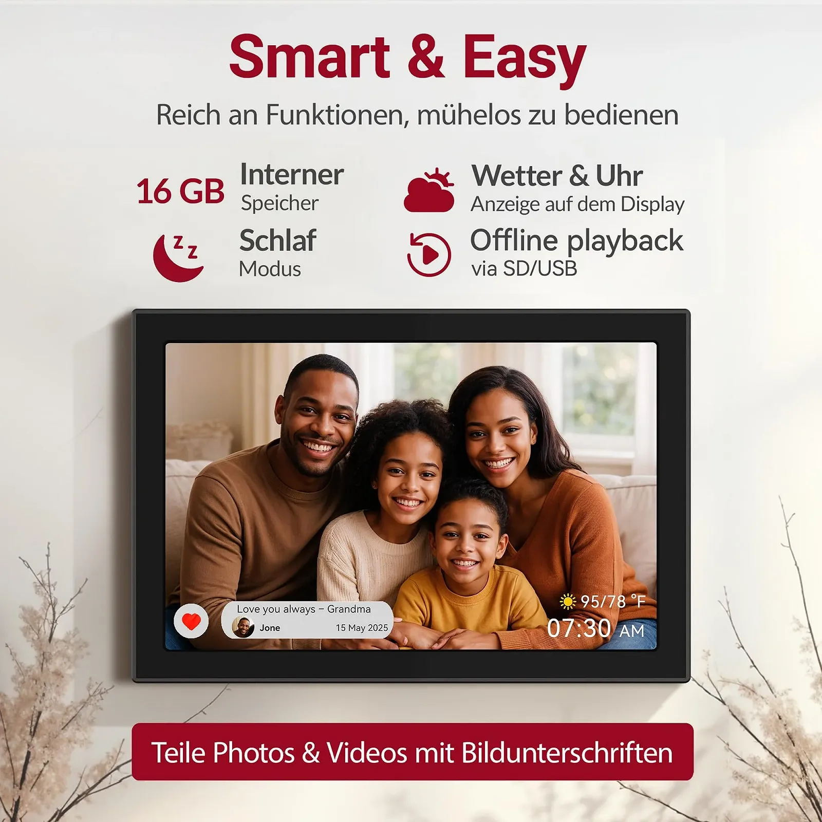 Цифровая фоторамка XORO 10.1 Inch 1280 x 800 HD IPS Touch Display 16 GB WiFi, фото №4