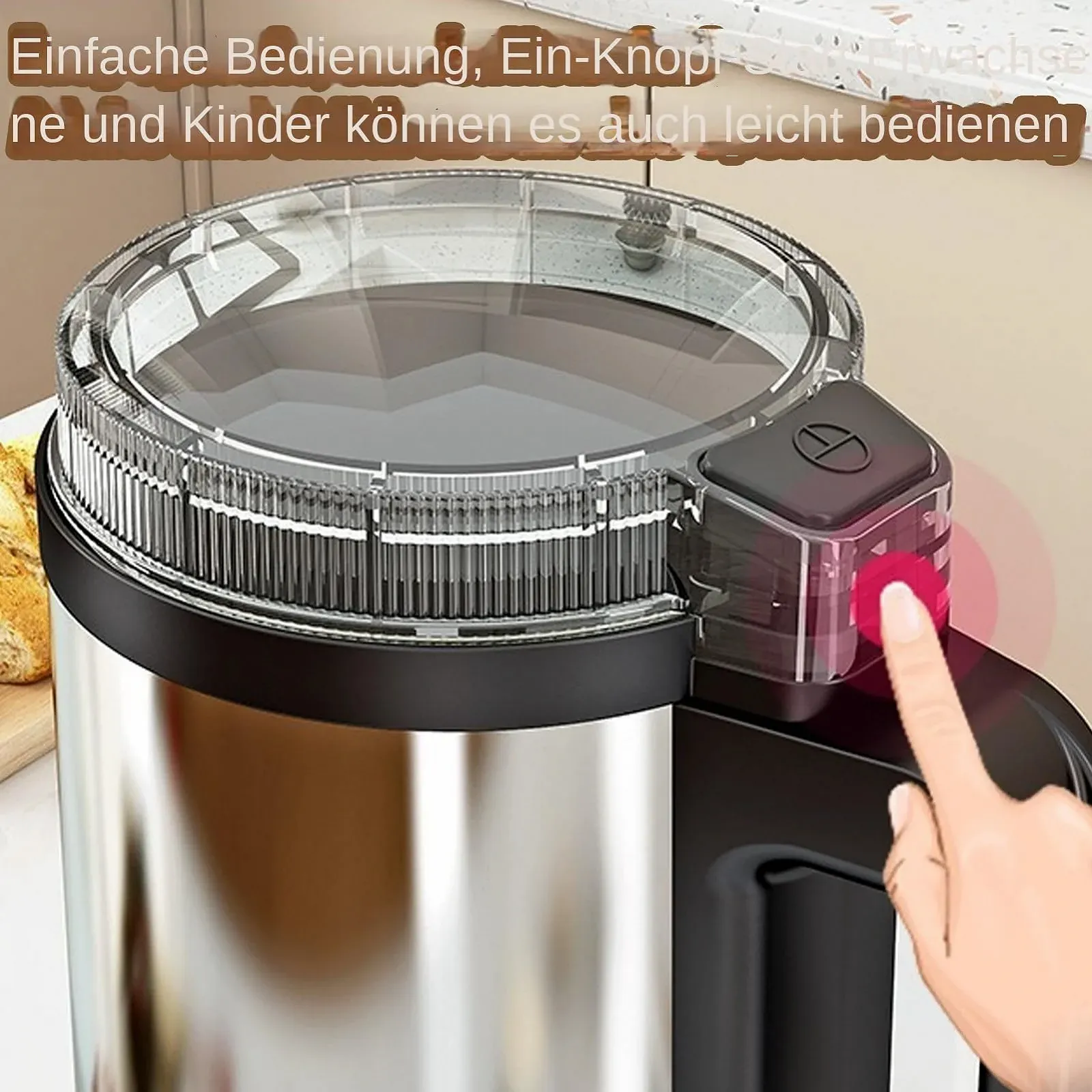 Електрична кавомолка з нержавіючої сталі для дому та кухні, для швидкого та легкого подрібнення круп, горіхів, фото №6