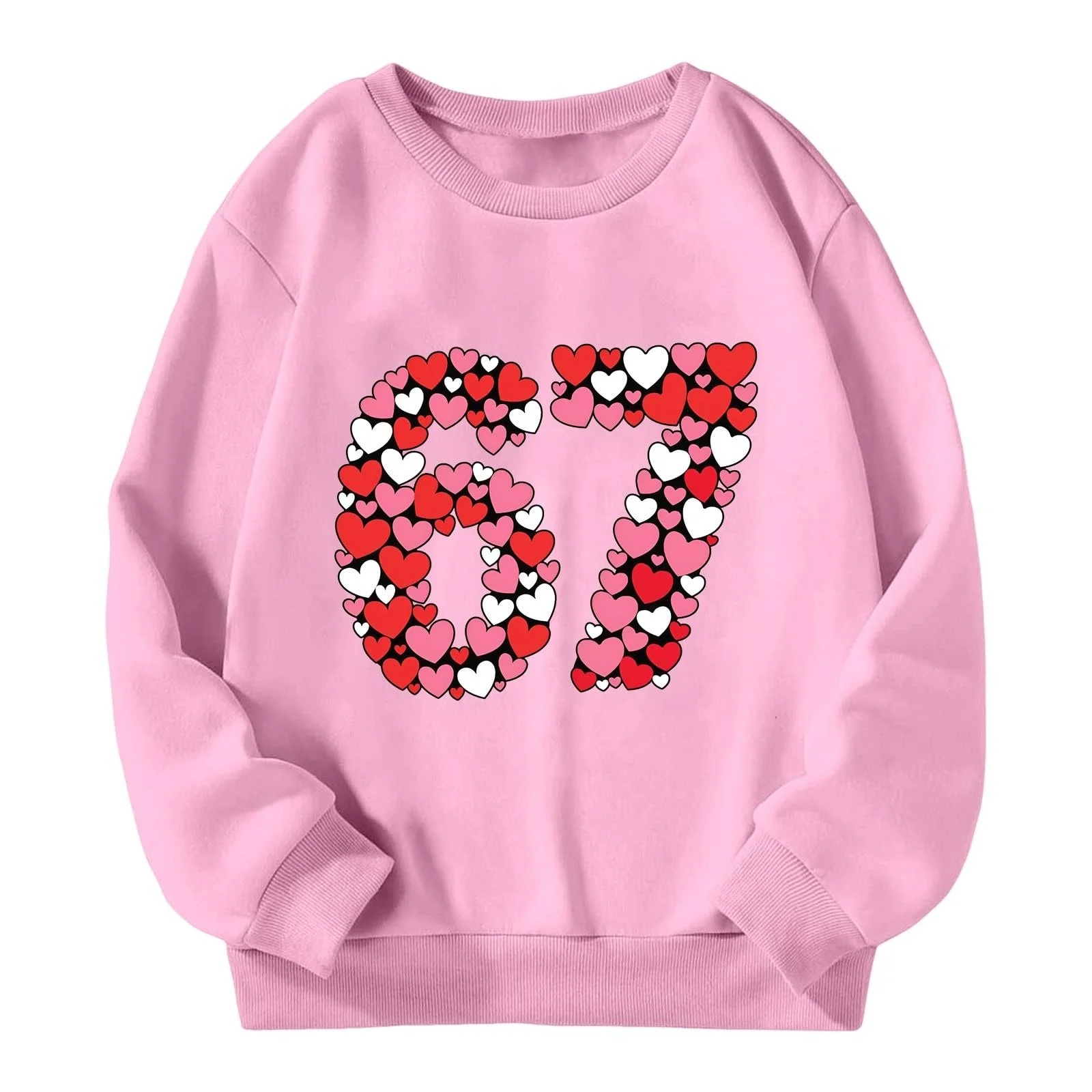 Свитшот для девочек с принтом для осени и зимы - Модный повседневный топ с длинными рукавами и круглым вырезом, фото №2 Свитшот для девочек с принтом для осени и зимы - Модный повседневный топ с длинными рукавами и круглым вырезом, фото №2