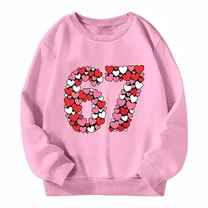 Свитшот для девочек с принтом для осени и зимы - Модный повседневный топ с длинными рукавами и круглым вырезом synthetic.ua - Фото 1