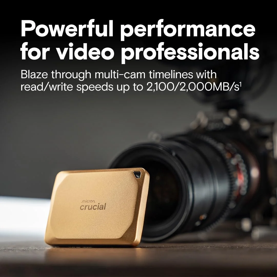 Зовнішній SSD накопичувач Crucial X10 Pro 4TB 2100/2000 MB/s IP55 USB-C 3.2 Gold (CT4000X10PROSSD9D02), фото №2