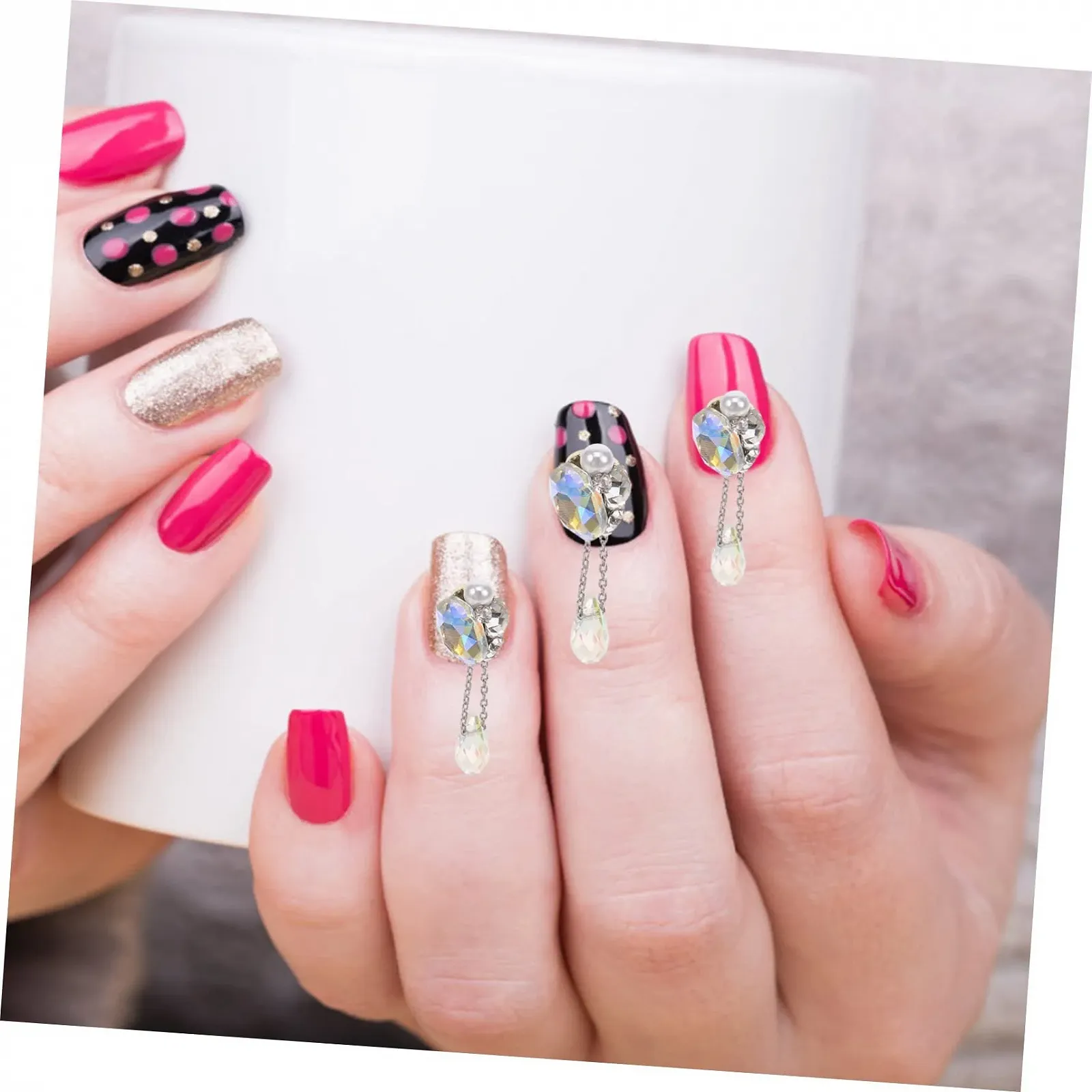 Стрази для нігтів Healvian 25 шт, прикраси для манікюру, блискучі, фото №2