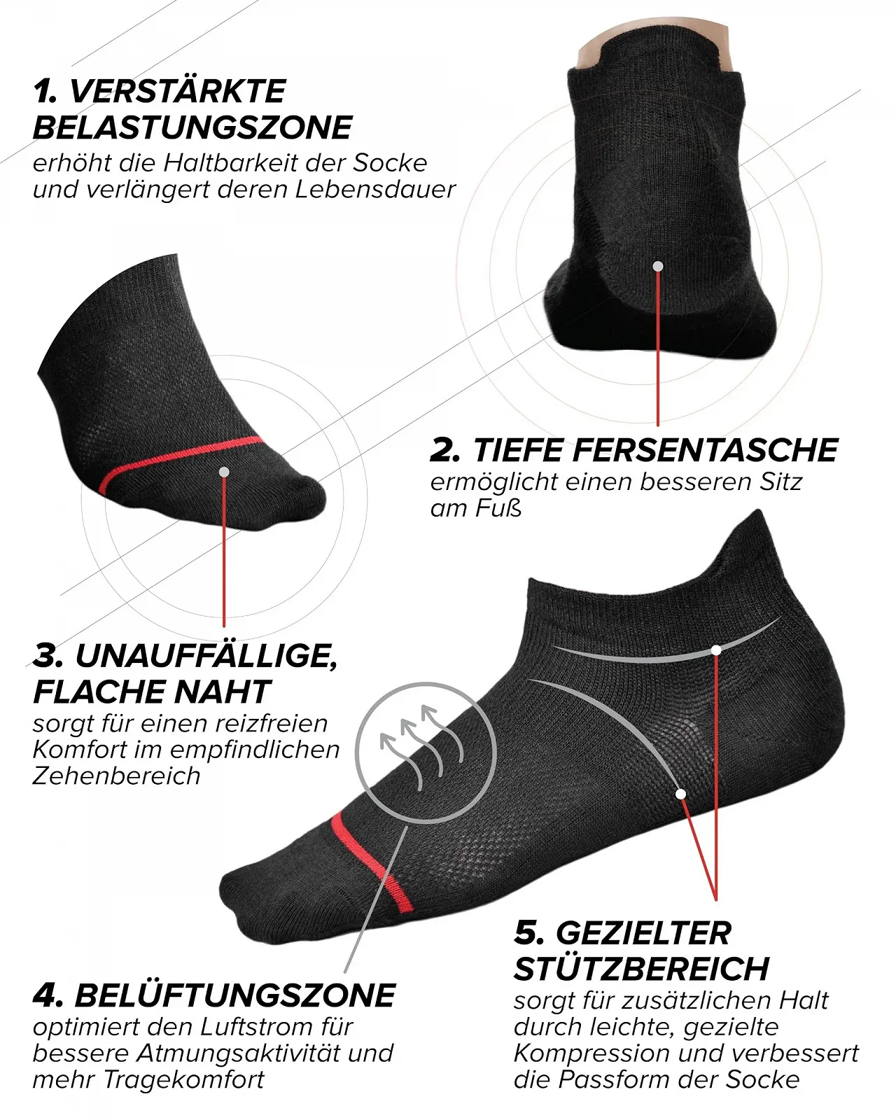 Женские носки Тип vitsocks Шерсть мериноса Тонкие дышащие носки для тренировок (3 пары) Размер 35-38, 39-42, фото №6