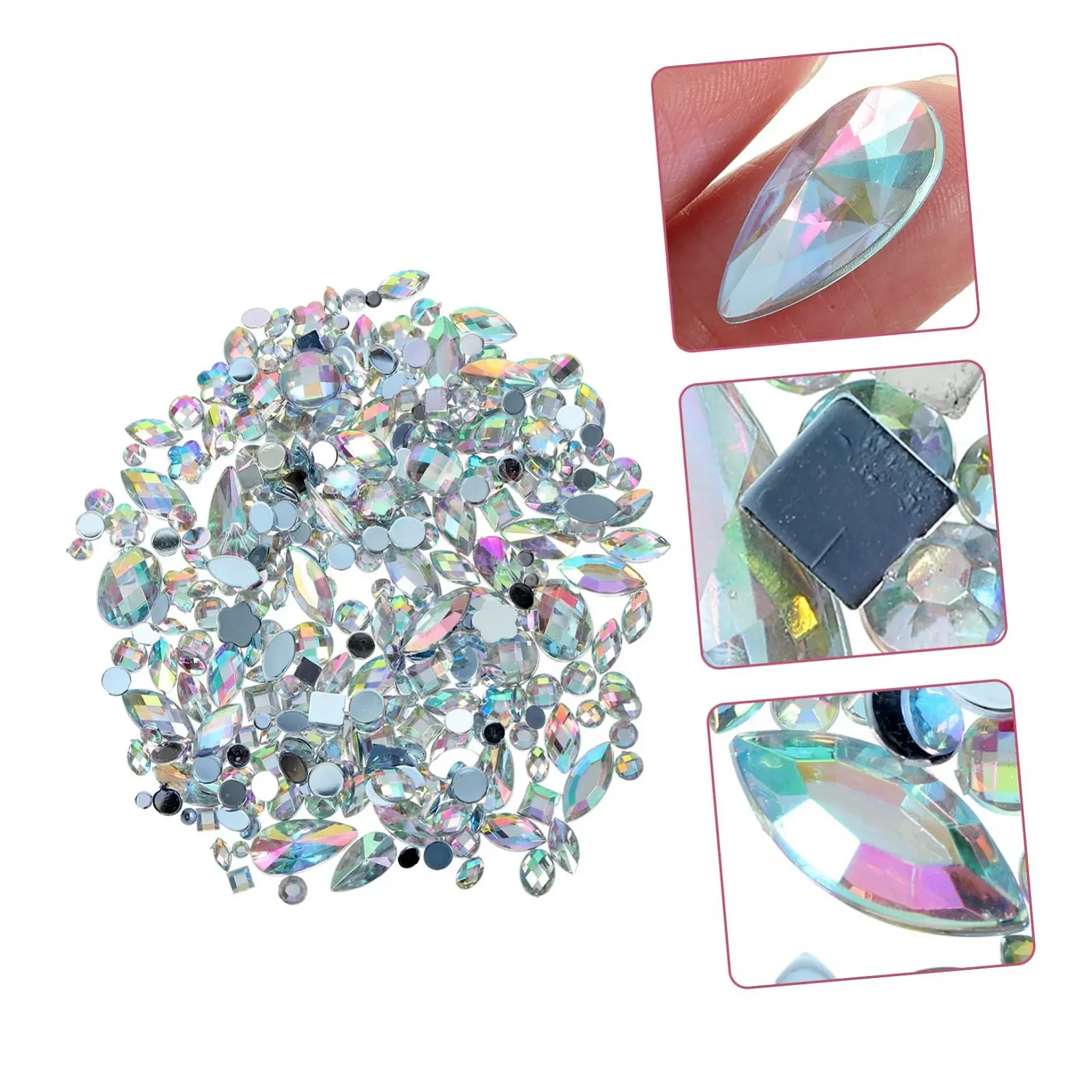 Стразы акриловые MERRYHAPY Разные формы, 300 шт, разноцветные, фото №6
