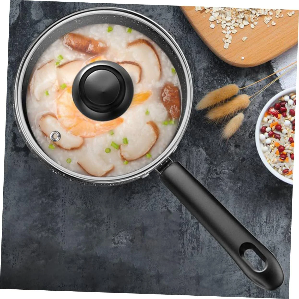 Ковш антипригарный для молока супа и пасты с отверстием для подвешивания, фото №4