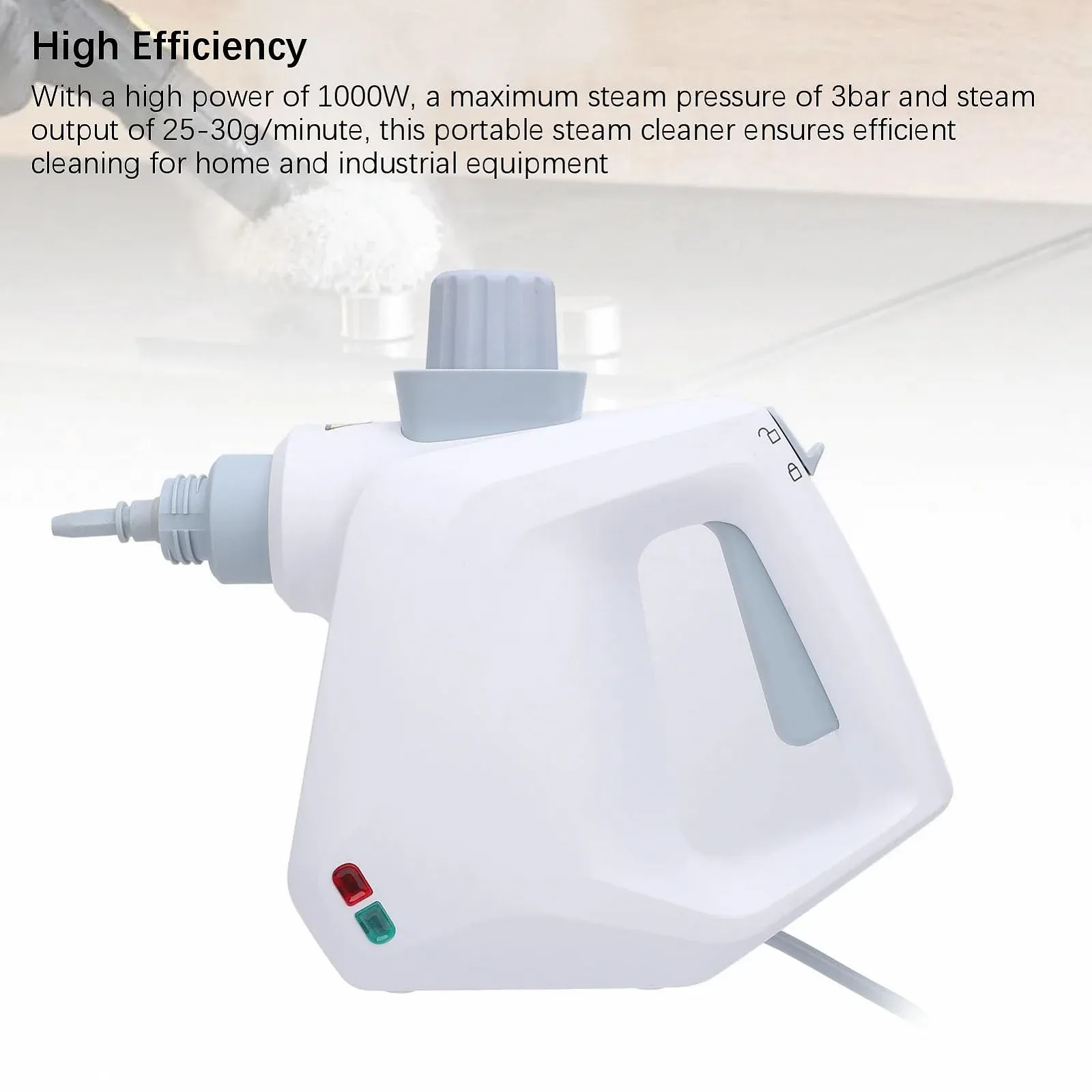 Портативний пароочисник Naroote 250 мл 1000 Вт 3 бар EU Plug 220-240V, фото №3 Портативний пароочисник Naroote 250 мл 1000 Вт 3 бар EU Plug 220-240V, фото №3