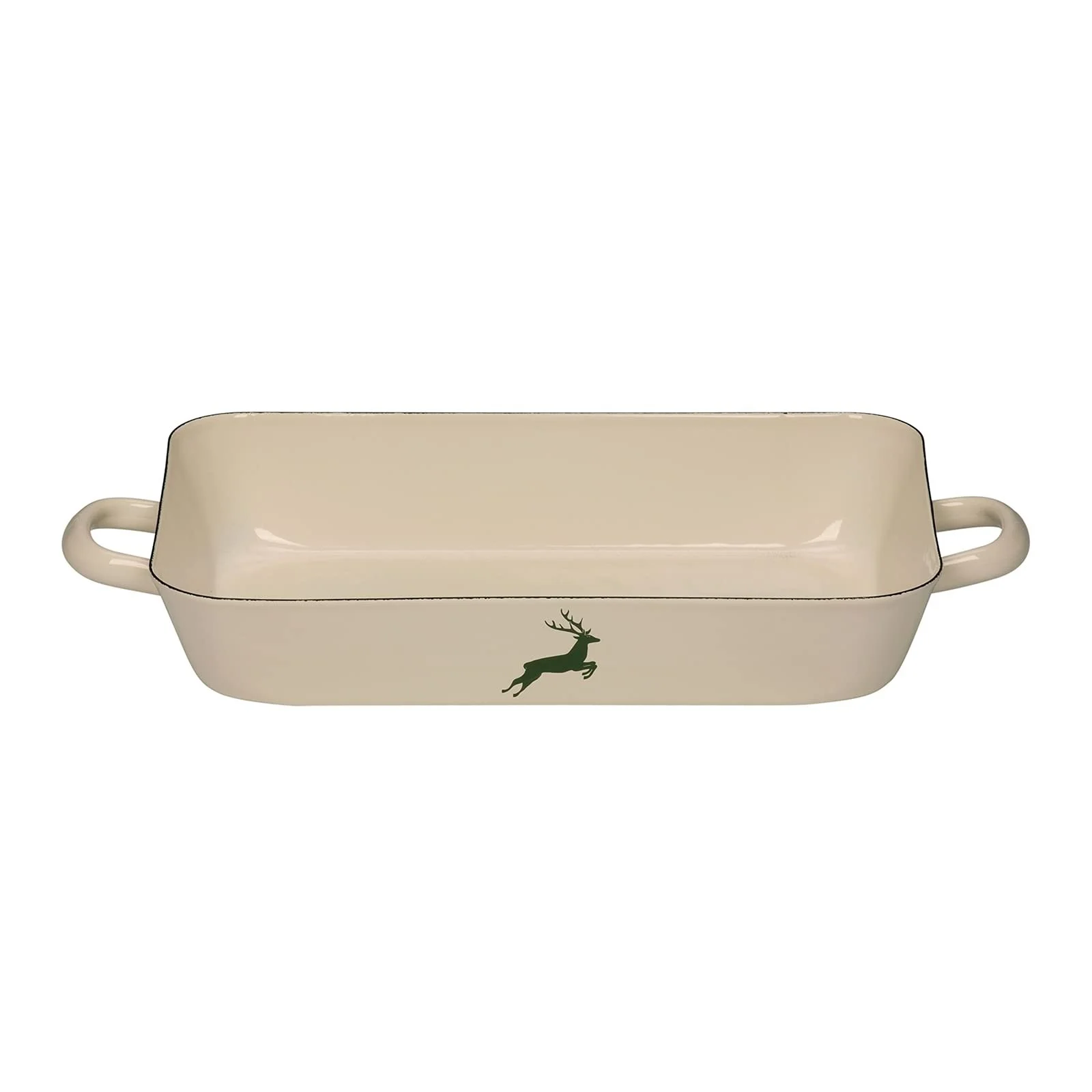 Форма для запікання Riess Country-Hirsch 0046-072 Прямокутна 33 см Біла з зеленим малюнком, фото №1