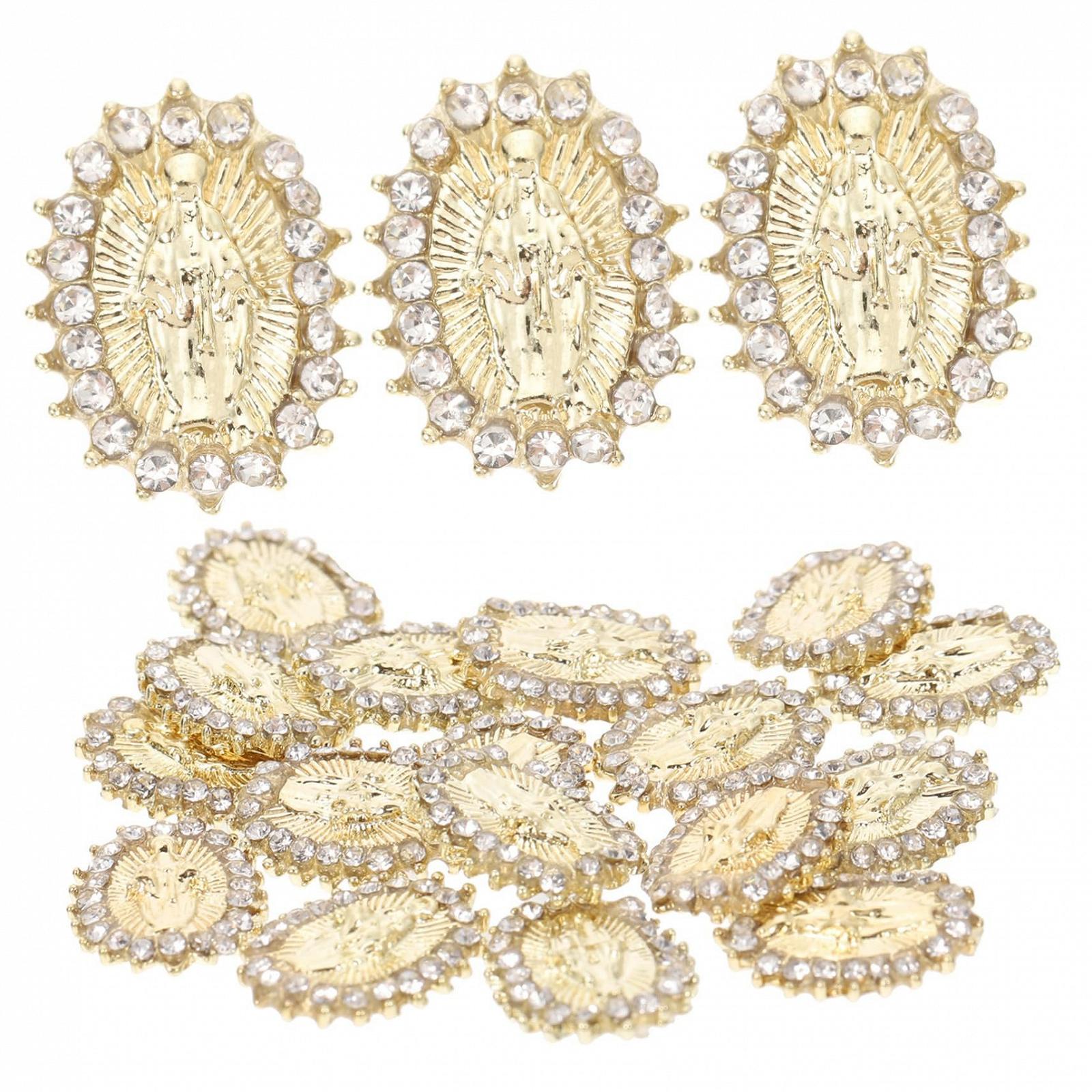 Украшения для ногтей FRCOLOR 100 шт металлические украшения для маникюра блестящие камни для натуральных и искусственных ногтей, фото №4