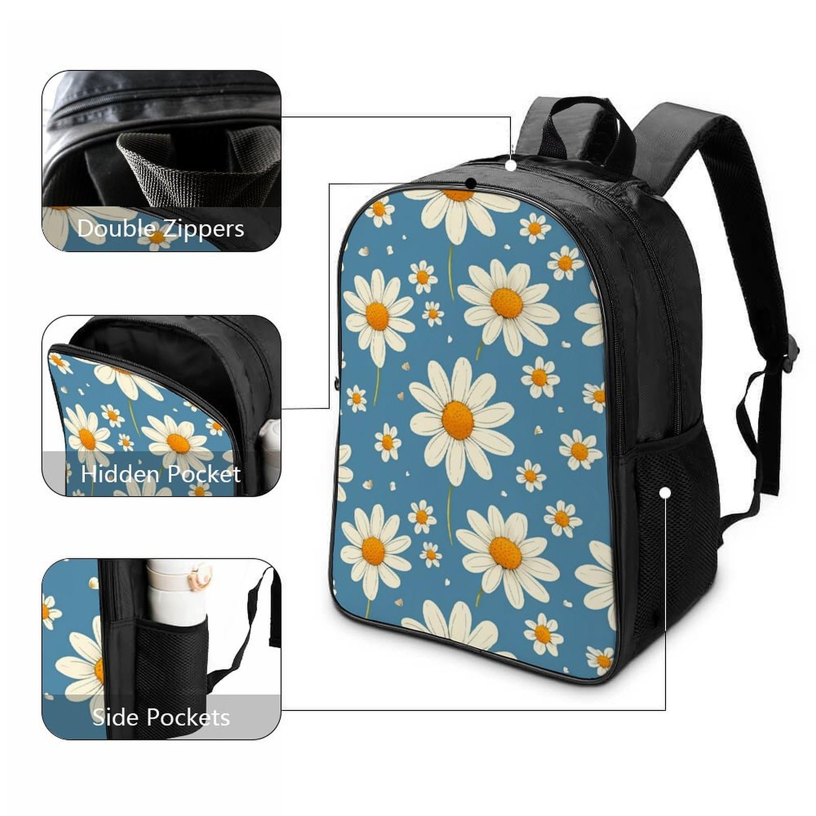 Ранець FPAKAKIIE Flower для хлопчиків, підлітків, шкільний рюкзак для дівчаток, шкільна сумка, дитячий шкільний ранець, подарунки для підлітків, шкільна сумка для дітей 40x28x16 см, фото №3