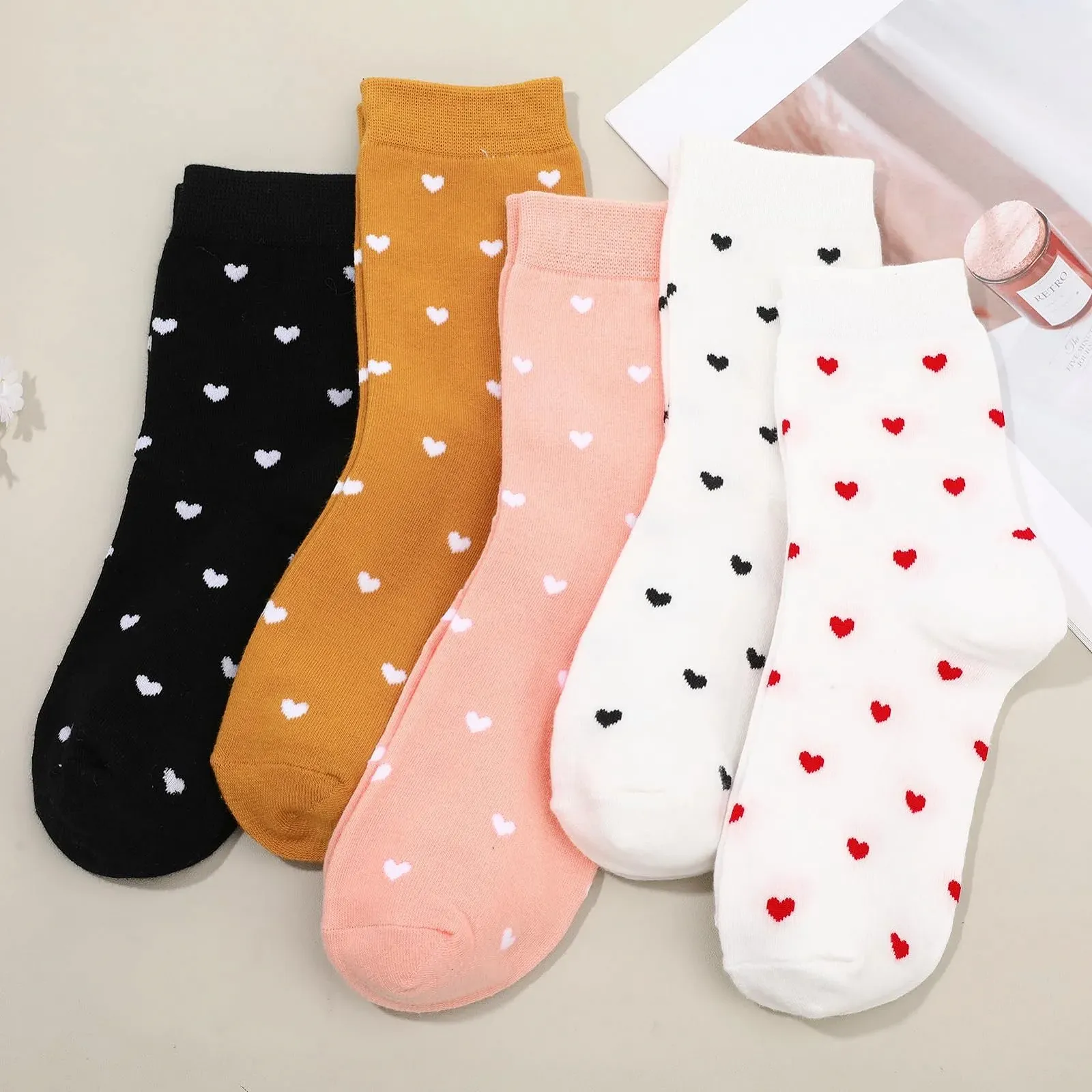 Носки Женские с сердечками, 5 пар, размер 36-40, фото №5